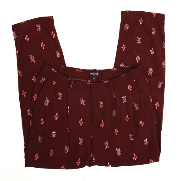 Madewell Delaney Slouch Trousers in Burgundy Ikat - Picture 3 of 7